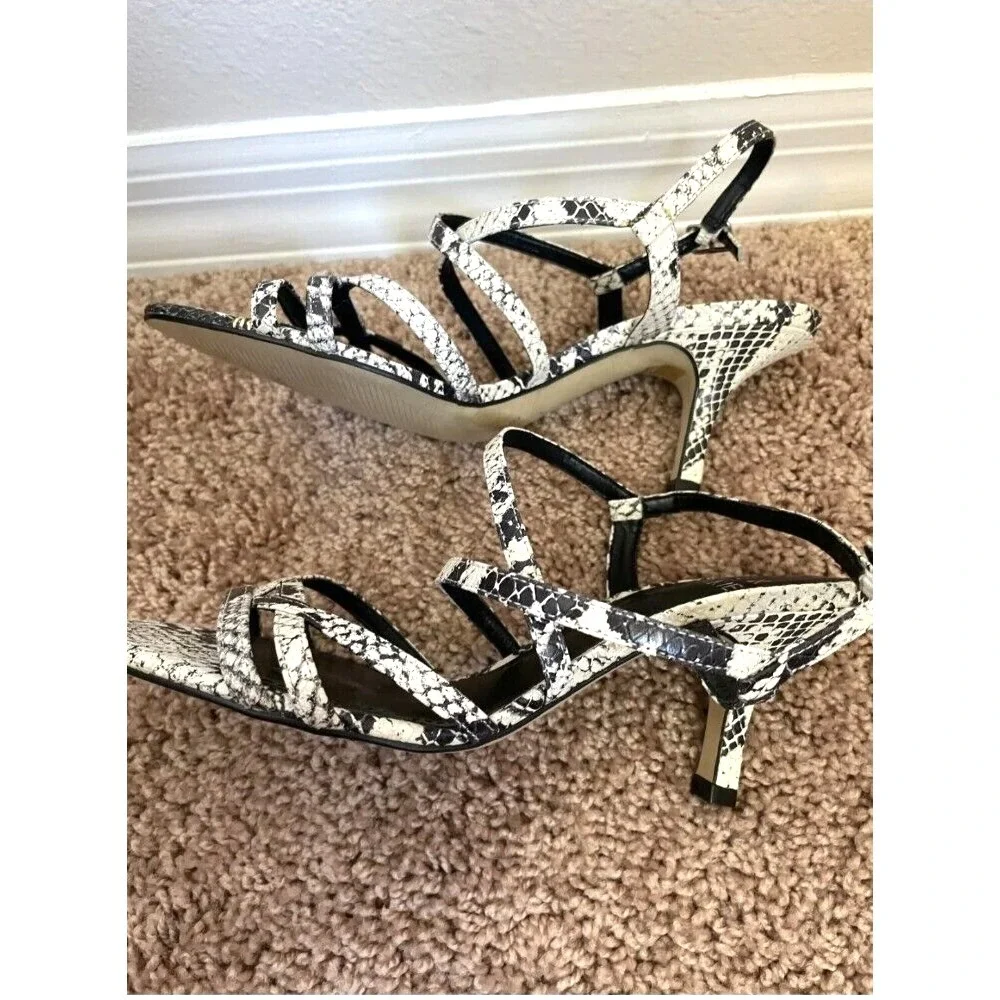 Alex Marie (Dillard's) Women's Animal Print Sandals Striped Heel Sandals Size 9M